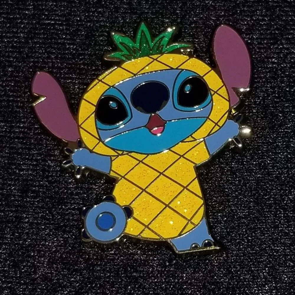 Disney Stitch Chaser Pin Glitter Pineapple Character Fruits Mystery Box Lunch